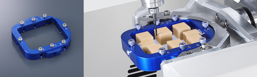 ピン付き材料を加工している様子